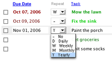 setting repeating tasks