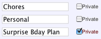 private folders
